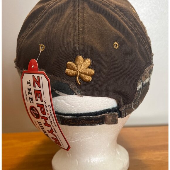 Notre Dame Baseball Hat Cap Zephyr Camo Brown Fighting Iris New - Picture 3 of 6